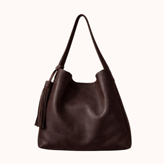 bolsa roma ferrero dorotea estilo hobo 100% piel lisa color chocolate marroquineria de lujo artesanal leon guanajuato